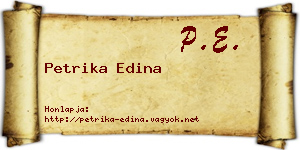 Petrika Edina névjegykártya