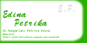 edina petrika business card
